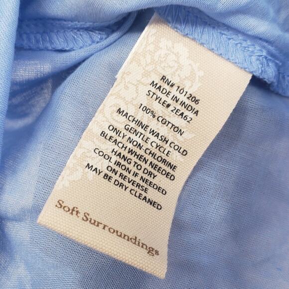 Soft Surroundings Blue Spaghetti Strap Tank Top - Medium - Picture 4 of 4